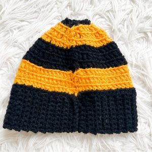 Handmade | Striped Ponytail Beanie